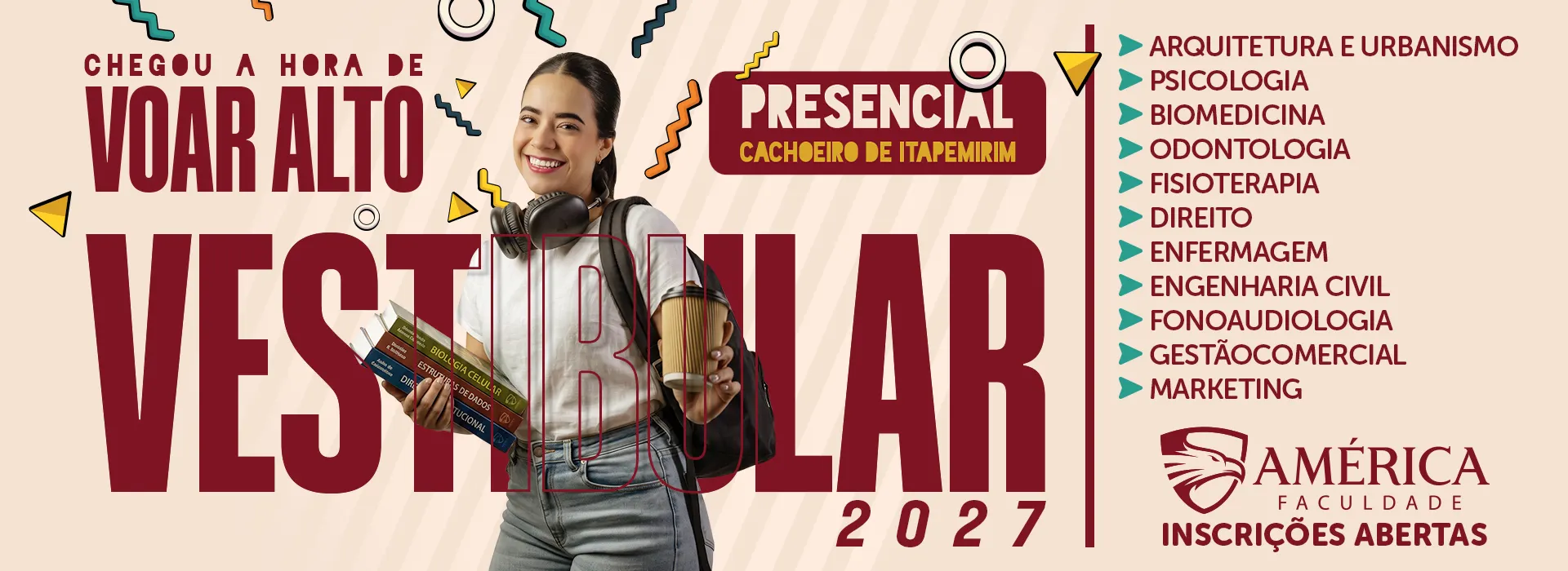 Vestibular 2027 presencial em Cachoeiro de Itapemirim. Inscrições abertas.